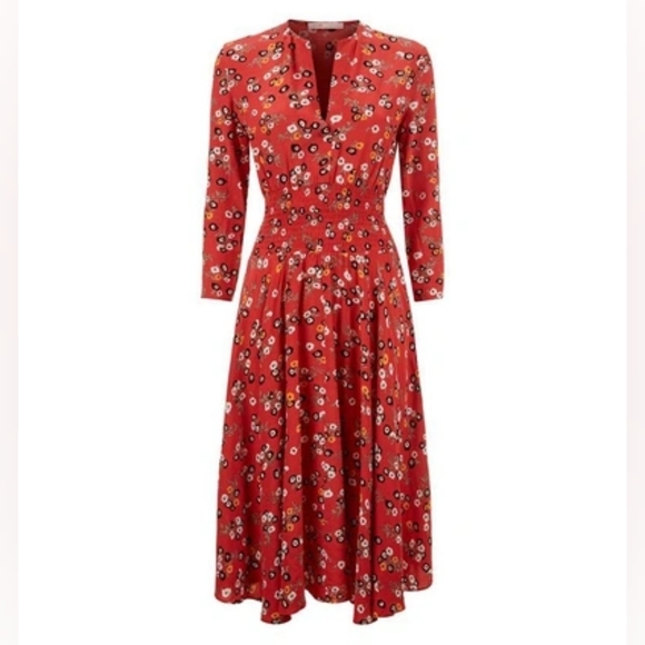 Maje Dresses & Skirts - MAJE V neck Rayelle Flower-print Crepe Dress In Imprime